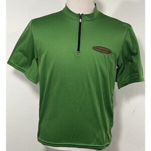 Men’s Size XL Sugoi Cycling Jersey Shirt Solid Green 1/4 Zip Back Pocket